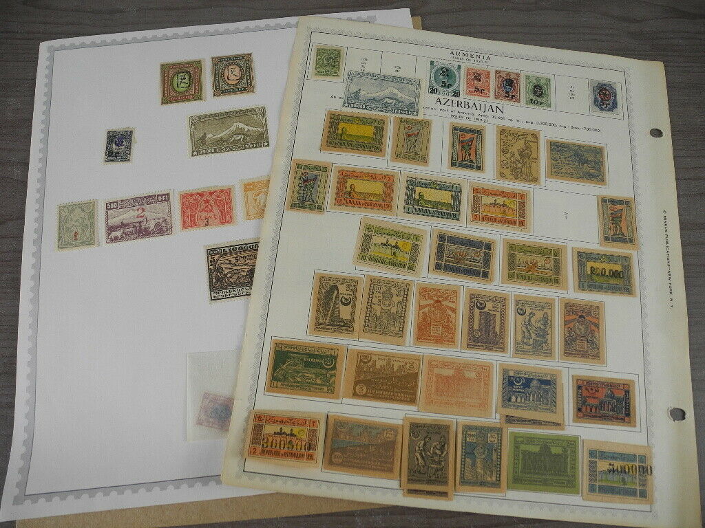 Armenia, Azerbaijan, Excellent Mint Stamp Collection  Hinged On Minkus Pages